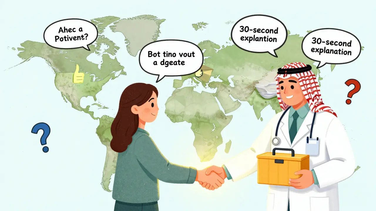 Patients from different countries share beliefs about generics, connected by a pharmacist's simple message.