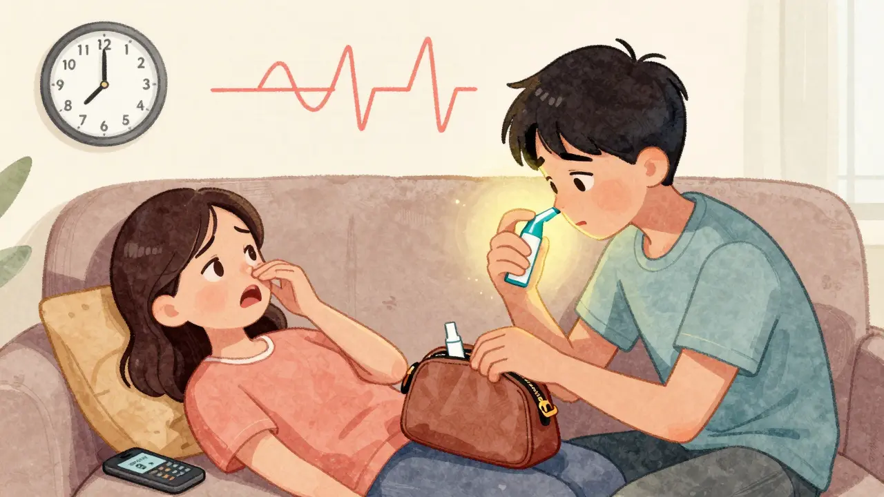 Teenager uses naloxone spray to revive unresponsive mother on couch, phone already dialed to 911.