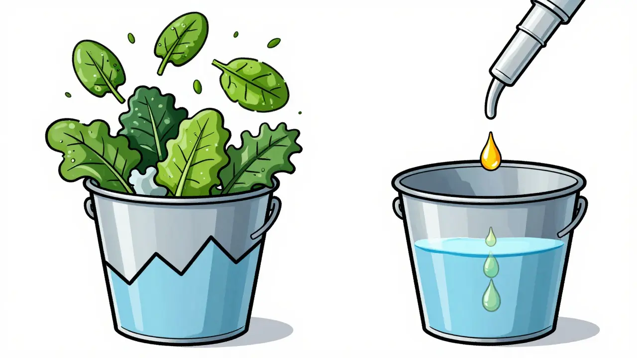 Comparison of erratic food intake versus a steady drip of vitamin supplements.